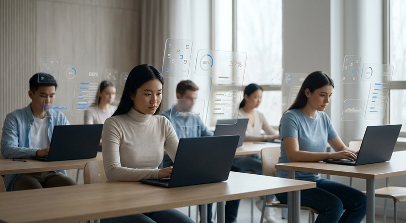 Display live exam activity in real time